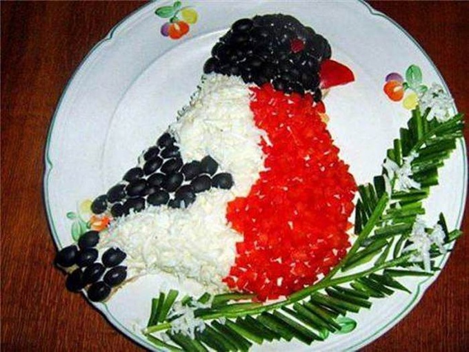 Конкурсное блюдо: салат «Зимние птицы»