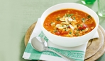 Острый томатный суп с грибами и чечевицей