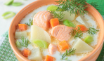 Финский суп «Лосось в сливках»