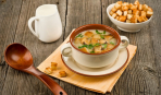 Крем-суп из шампиньонов с чесночными гренками