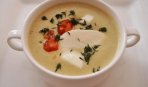 Крем-суп из запеченных баклажанов с помидорами