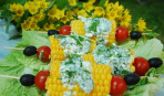Кукурузные початки с сыром и зеленью