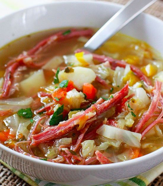 Ингредиенты для супа из капусты с солониной