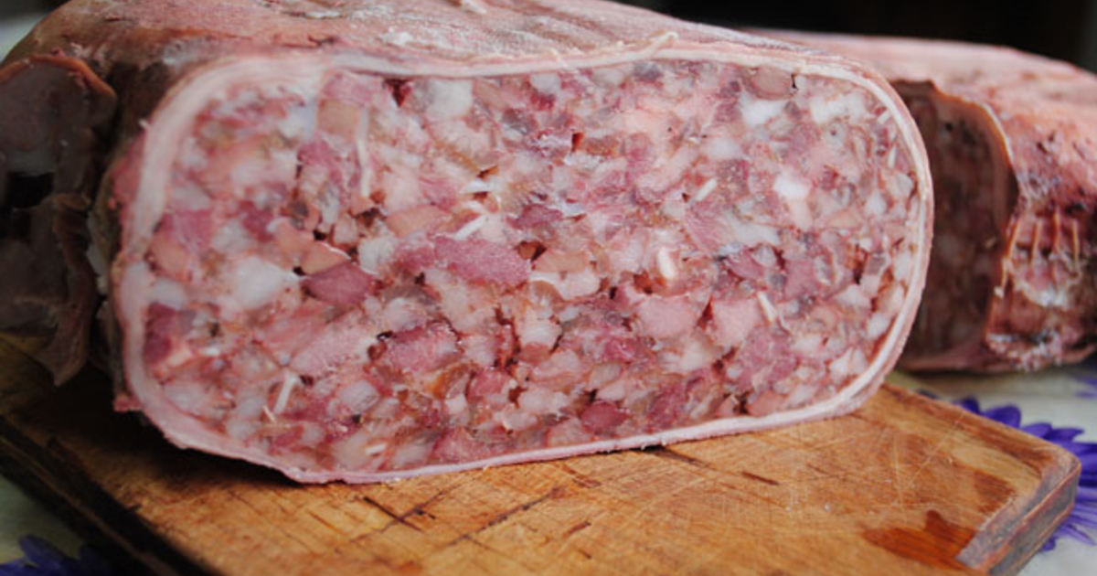 Мясо свиных голов прессованное домашних условиях