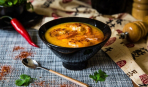 Суп из тыквы с креветками
