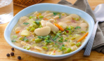 Картофельный суп с фасолью и макаронами