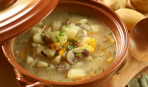 Суп с фасолью, грибами и мясом
